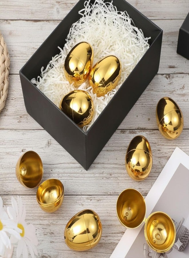 SISABAMA 15 Pcs Fillable Golden Eggs Easter Plastic Empty Large DIY Crafts Hunt Games Party Favor Stuff - Image 5